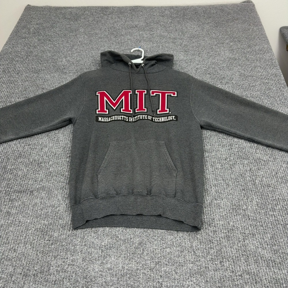 MIT Champion Hoodie XS Grey Cotton Blend Collegiate Casual Streetwear